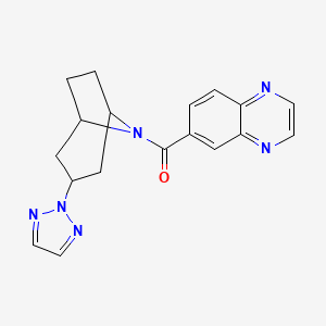 molecular formula C18H18N6O B2358798 ((1R,5S)-3-(2H-1,2,3-triazol-2-yl)-8-azabicyclo[3.2.1]octan-8-yl)(quinoxalin-6-yl)methanone CAS No. 2108363-30-8