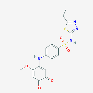 4(N-(5-ethyl-1-thia-3,4-diazol-2-yl)sulfophenylamino)-5-methoxy-1,2-benzoquinone