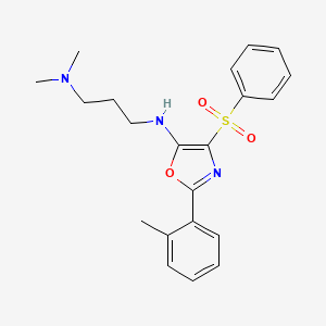 4-(benzenesulfonyl)-N-[3-(dimethylamino)propyl]-2-(2-methylphenyl)-1,3-oxazol-5-amine