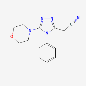 molecular formula C14H15N5O B2358810 2-[5-(吗啉-4-基)-4-苯基-4H-1,2,4-三唑-3-基]乙腈 CAS No. 326615-14-9