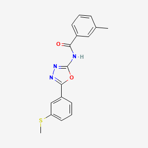 3-methyl-N-[5-(3-methylsulfanylphenyl)-1,3,4-oxadiazol-2-yl]benzamide