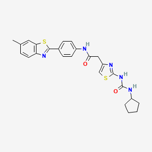 2-(2-(3-cyclopentylureido)thiazol-4-yl)-N-(4-(6-methylbenzo[d]thiazol-2-yl)phenyl)acetamide
