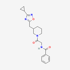 N-(2-{3-[(3-cyclopropyl-1,2,4-oxadiazol-5-yl)methyl]piperidin-1-yl}-2-oxoethyl)benzamide