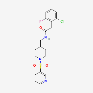 molecular formula C19H21ClFN3O3S B2358838 2-(2-chloro-6-fluorophenyl)-N-((1-(pyridin-3-ylsulfonyl)piperidin-4-yl)methyl)acetamide CAS No. 2034349-73-8
