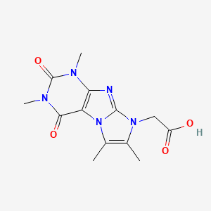 molecular formula C13H15N5O4 B2358848 2-(1,3,6,7-四甲基-2,4-二氧代-3,4-二氢-1H-咪唑并[2,1-f]嘌呤-8(2H)-基)乙酸 CAS No. 878735-85-4