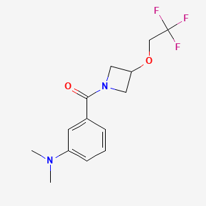 molecular formula C14H17F3N2O2 B2358853 (3-(二甲氨基)苯基)(3-(2,2,2-三氟乙氧基)氮杂环丁-1-基)甲苯酮 CAS No. 2034594-90-4