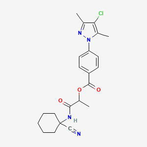 molecular formula C22H25ClN4O3 B2358855 [1-[(1-Cyanocyclohexyl)amino]-1-oxopropan-2-yl] 4-(4-chloro-3,5-dimethylpyrazol-1-yl)benzoate CAS No. 956771-54-3