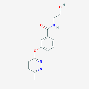 molecular formula C14H15N3O3 B2358856 N-(2-hydroxyethyl)-3-((6-methylpyridazin-3-yl)oxy)benzamide CAS No. 1251549-44-6