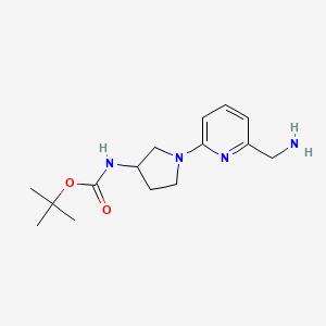 molecular formula C15H24N4O2 B2358858 tert-Butyl (1-(6-(aminomethyl)pyridin-2-yl)pyrrolidin-3-yl)carbamate CAS No. 2138426-84-1