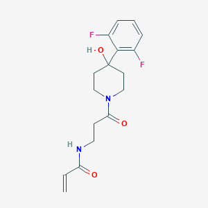 molecular formula C17H20F2N2O3 B2358864 N-[3-[4-(2,6-Difluorophenyl)-4-hydroxypiperidin-1-yl]-3-oxopropyl]prop-2-enamide CAS No. 2361715-10-6