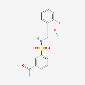 molecular formula C18H20FNO4S B2358867 3-acetyl-N-(2-(2-fluorophenyl)-2-methoxypropyl)benzenesulfonamide CAS No. 1797694-52-0