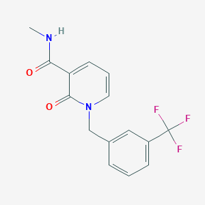 molecular formula C15H13F3N2O2 B2358879 N-méthyl-2-oxo-1-[3-(trifluorométhyl)benzyl]-1,2-dihydro-3-pyridinecarboxamide CAS No. 338754-78-2