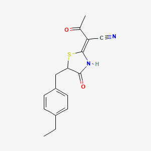 (Z)-2-(5-(4-ethylbenzyl)-4-oxothiazolidin-2-ylidene)-3-oxobutanenitrile