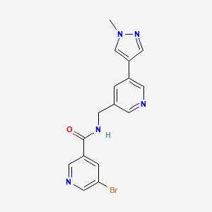 5-bromo-N-((5-(1-methyl-1H-pyrazol-4-yl)pyridin-3-yl)methyl)nicotinamide