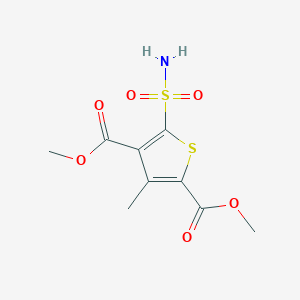 molecular formula C9H11NO6S2 B2358889 2,4-二甲基 3-甲基-5-磺酰基噻吩-2,4-二甲酸酯 CAS No. 923748-01-0