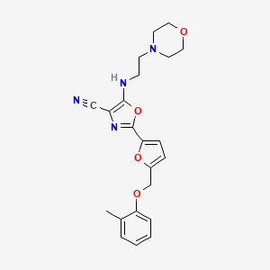 5-((2-Morpholinoethyl)amino)-2-(5-((o-tolyloxy)methyl)furan-2-yl)oxazole-4-carbonitrile