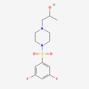 molecular formula C13H18F2N2O3S B2358893 1-(4-((3,5-Difluorophenyl)sulfonyl)piperazin-1-yl)propan-2-ol CAS No. 1396850-20-6