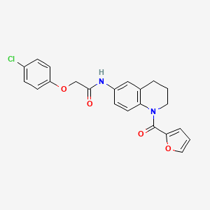 molecular formula C22H19ClN2O4 B2358895 N-(1-(furan-2-carbonyl)-1,2,3,4-tétrahydroquinolin-6-yl)-2-(4-chlorophénoxy)acétamide CAS No. 946317-79-9