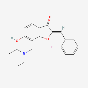 molecular formula C20H20FNO3 B2358896 (Z)-7-((diethylamino)methyl)-2-(2-fluorobenzylidene)-6-hydroxybenzofuran-3(2H)-one CAS No. 869077-18-9