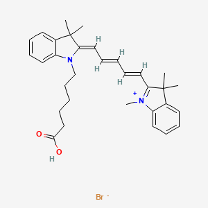molecular formula C32H39BrN2O2 B2358897 6-[(2Z)-3,3-Dimethyl-2-[(2E,4E)-5-(1,3,3-trimethylindol-1-ium-2-yl)penta-2,4-dienylidene]indol-1-yl]hexanoic acid;bromide CAS No. 748127-42-6