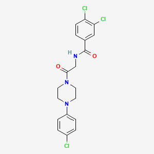 molecular formula C19H18Cl3N3O2 B2358899 3,4-dichloro-N-{2-[4-(4-chlorophenyl)piperazino]-2-oxoethyl}benzenecarboxamide CAS No. 338419-59-3