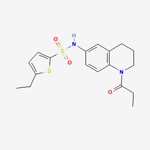 molecular formula C18H22N2O3S2 B2358901 5-ethyl-N-(1-propionyl-1,2,3,4-tetrahydroquinolin-6-yl)thiophene-2-sulfonamide CAS No. 946211-25-2