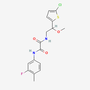 molecular formula C16H16ClFN2O3S B2358906 N1-(2-(5-chlorothiophen-2-yl)-2-methoxyethyl)-N2-(3-fluoro-4-methylphenyl)oxalamide CAS No. 2034410-07-4