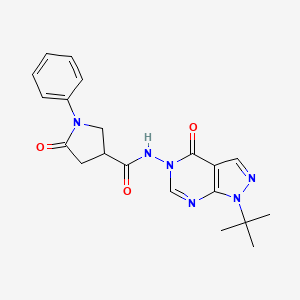 N-(1-(tert-butyl)-4-oxo-1H-pyrazolo[3,4-d]pyrimidin-5(4H)-yl)-5-oxo-1-phenylpyrrolidine-3-carboxamide
