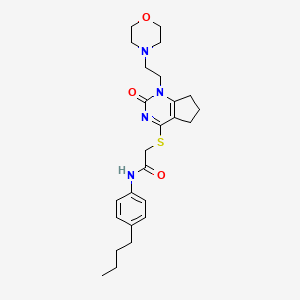 N-(4-butylphenyl)-2-((1-(2-morpholinoethyl)-2-oxo-2,5,6,7-tetrahydro-1H-cyclopenta[d]pyrimidin-4-yl)thio)acetamide