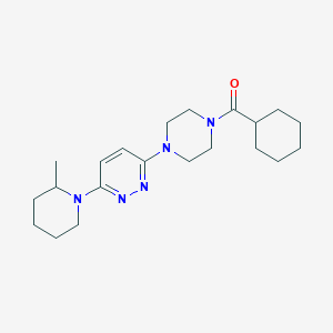 molecular formula C21H33N5O B2358911 环己基(4-(6-(2-甲基哌啶-1-基)哒嗪-3-基)哌嗪-1-基)甲酮 CAS No. 899953-44-7