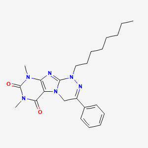 molecular formula C23H30N6O2 B2358916 7,9-dimethyl-1-octyl-3-phenyl-5,7,9-trihydro-4H-1,2,4-triazino[4,3-h]purine-6, 8-dione CAS No. 898409-87-5