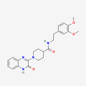 molecular formula C24H28N4O4 B2358923 N-(3,4-dimethoxyphenethyl)-1-(3-oxo-3,4-dihydroquinoxalin-2-yl)piperidine-4-carboxamide CAS No. 1207011-61-7