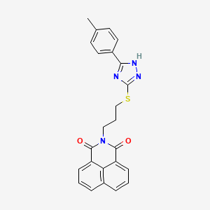 molecular formula C24H20N4O2S B2358927 2-[3-[[5-(4-methylphenyl)-1H-1,2,4-triazol-3-yl]sulfanyl]propyl]benzo[de]isoquinoline-1,3-dione CAS No. 690249-59-3