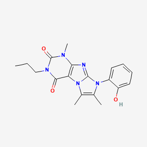 molecular formula C19H21N5O3 B2358929 8-(2-hydroxyphenyl)-1,6,7-trimethyl-3-propyl-1H-imidazo[2,1-f]purine-2,4(3H,8H)-dione CAS No. 915927-68-3