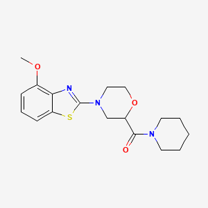 molecular formula C18H23N3O3S B2358933 [4-(4-Methoxy-1,3-benzothiazol-2-yl)morpholin-2-yl]-piperidin-1-ylmethanone CAS No. 2415519-89-8