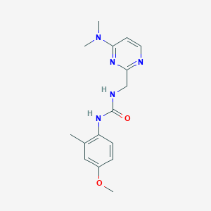 molecular formula C16H21N5O2 B2358944 1-((4-(二甲氨基)嘧啶-2-基)甲基)-3-(4-甲氧基-2-甲苯基)脲 CAS No. 1795297-97-0