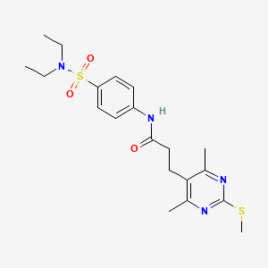 N-[4-(diethylsulfamoyl)phenyl]-3-(4,6-dimethyl-2-methylsulfanylpyrimidin-5-yl)propanamide