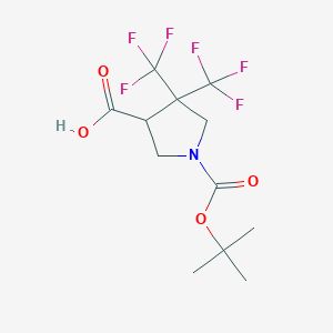 1-[(2-Methylpropan-2-yl)oxycarbonyl]-4,4-bis(trifluoromethyl)pyrrolidine-3-carboxylic acid