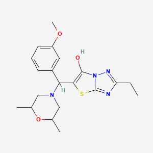 molecular formula C20H26N4O3S B2358960 5-((2,6-Dimethylmorpholino)(3-methoxyphenyl)methyl)-2-ethylthiazolo[3,2-b][1,2,4]triazol-6-ol CAS No. 1008203-49-3