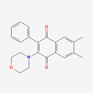 molecular formula C22H21NO3 B2358962 6,7-二甲基-2-吗啉-4-基-3-苯基萘-1,4-二酮 CAS No. 868146-86-5