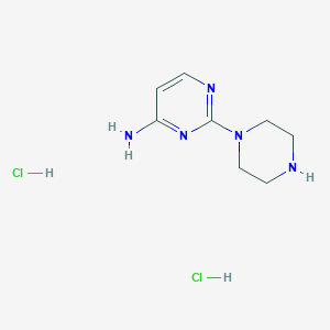 molecular formula C8H15Cl2N5 B2358976 2-Piperazin-1-ylpyrimidin-4-amine;dihydrochloride CAS No. 2503208-99-7