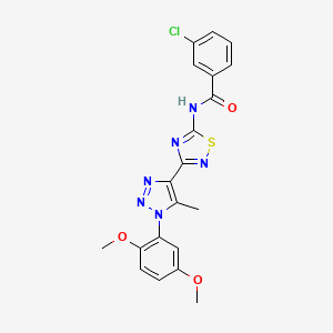 3-chloro-N-(3-(1-(2,5-dimethoxyphenyl)-5-methyl-1H-1,2,3-triazol-4-yl)-1,2,4-thiadiazol-5-yl)benzamide