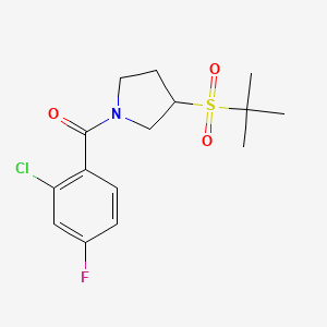 molecular formula C15H19ClFNO3S B2358979 (3-(Tert-butylsulfonyl)pyrrolidin-1-yl)(2-chloro-4-fluorophenyl)methanone CAS No. 2097903-47-2