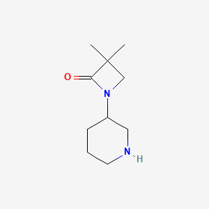 molecular formula C10H18N2O B2358981 3,3-Dimethyl-1-piperidin-3-ylazetidin-2-one CAS No. 1935188-27-4