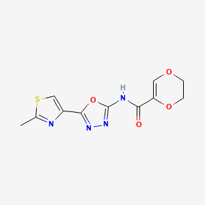 N-(5-(2-methylthiazol-4-yl)-1,3,4-oxadiazol-2-yl)-5,6-dihydro-1,4-dioxine-2-carboxamide