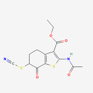 Ethyl 2-(acetylamino)-7-oxo-6-thiocyanato-4,5,6,7-tetrahydro-1-benzothiophene-3-carboxylate