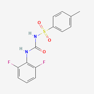 molecular formula C14H12F2N2O3S B2358993 {[(2,6-Difluoroanilino)carbonyl]amino}(4-methylphenyl)dioxo-lambda~6~-sulfane CAS No. 866151-79-3