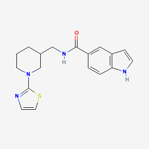 molecular formula C18H20N4OS B2358999 N-((1-(噻唑-2-基)哌啶-3-基)甲基)-1H-吲哚-5-甲酰胺 CAS No. 1795418-50-6