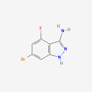 molecular formula C7H5BrFN3 B2359000 6-bromo-4-fluoro-1H-indazol-3-amine CAS No. 1227912-19-7