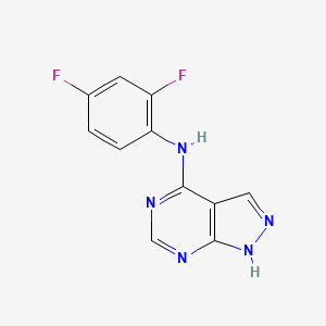 molecular formula C11H7F2N5 B2359009 N-(2,4-difluorophenyl)-1H-pyrazolo[3,4-d]pyrimidin-4-amine CAS No. 1021219-67-9
